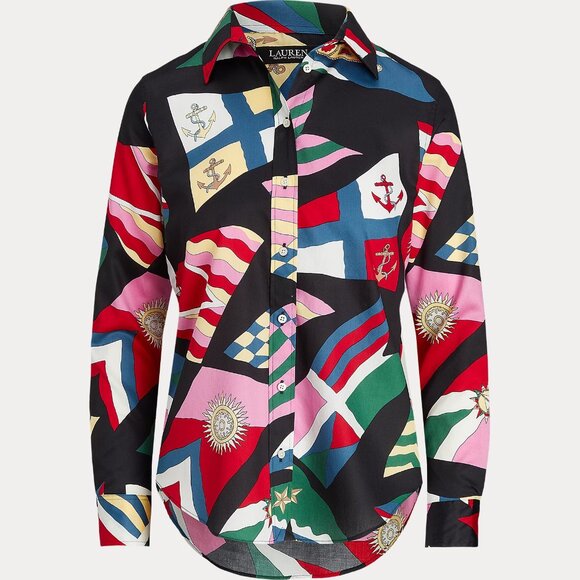 Lauren Ralph Lauren Tops - NWT Lauren Ralph Lauren Women's Print Cotton Sateen Shirt Small S